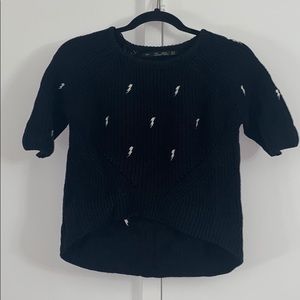 Zara cropped thunderbolt sweater. Slightly worn.